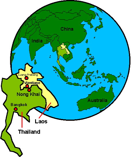 As you can see from the World Map, Nong Khai is right on the edge of 